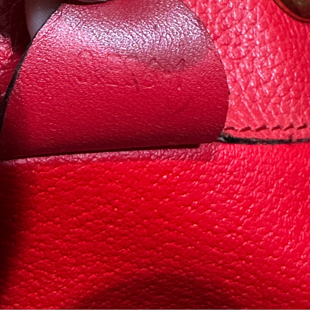 Celine Vintage Red Leather Drawstring Bucket Bag | Made in France - Picture 9 of 10